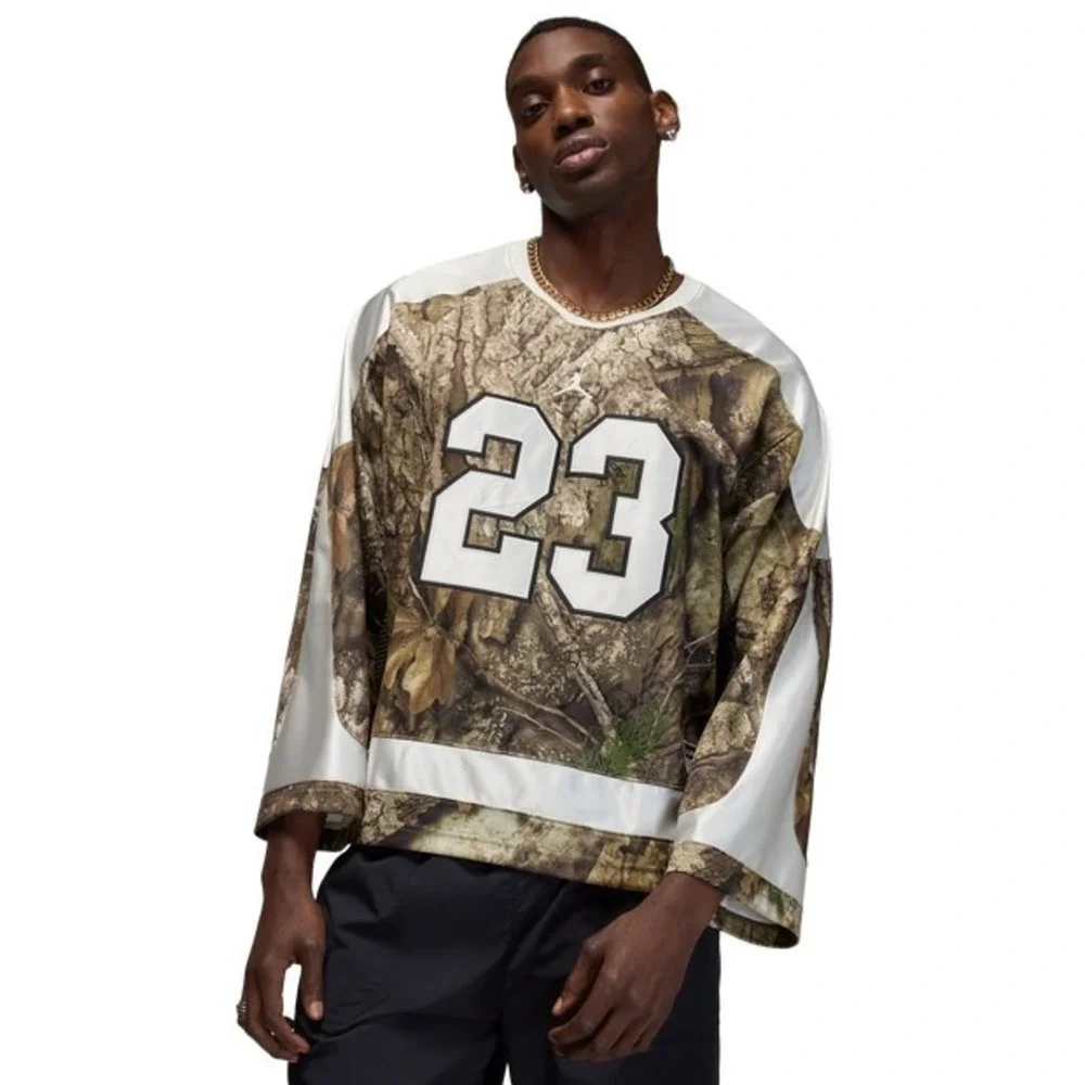 Jordan Brooklyn Realtree Hockey Jersey Men's XL Camo White Oversized 23